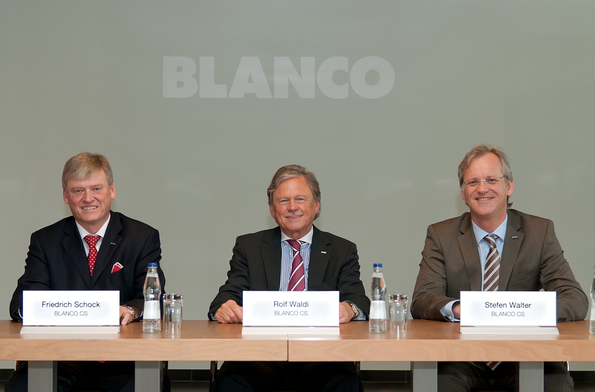 Die Geschäftsführung von Blanco CS (v.l.): Friedrich Schock, Rolf Waldi und Stefan Walter.